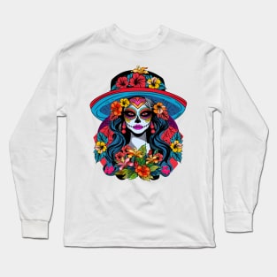 La Catrina with flowers Long Sleeve T-Shirt